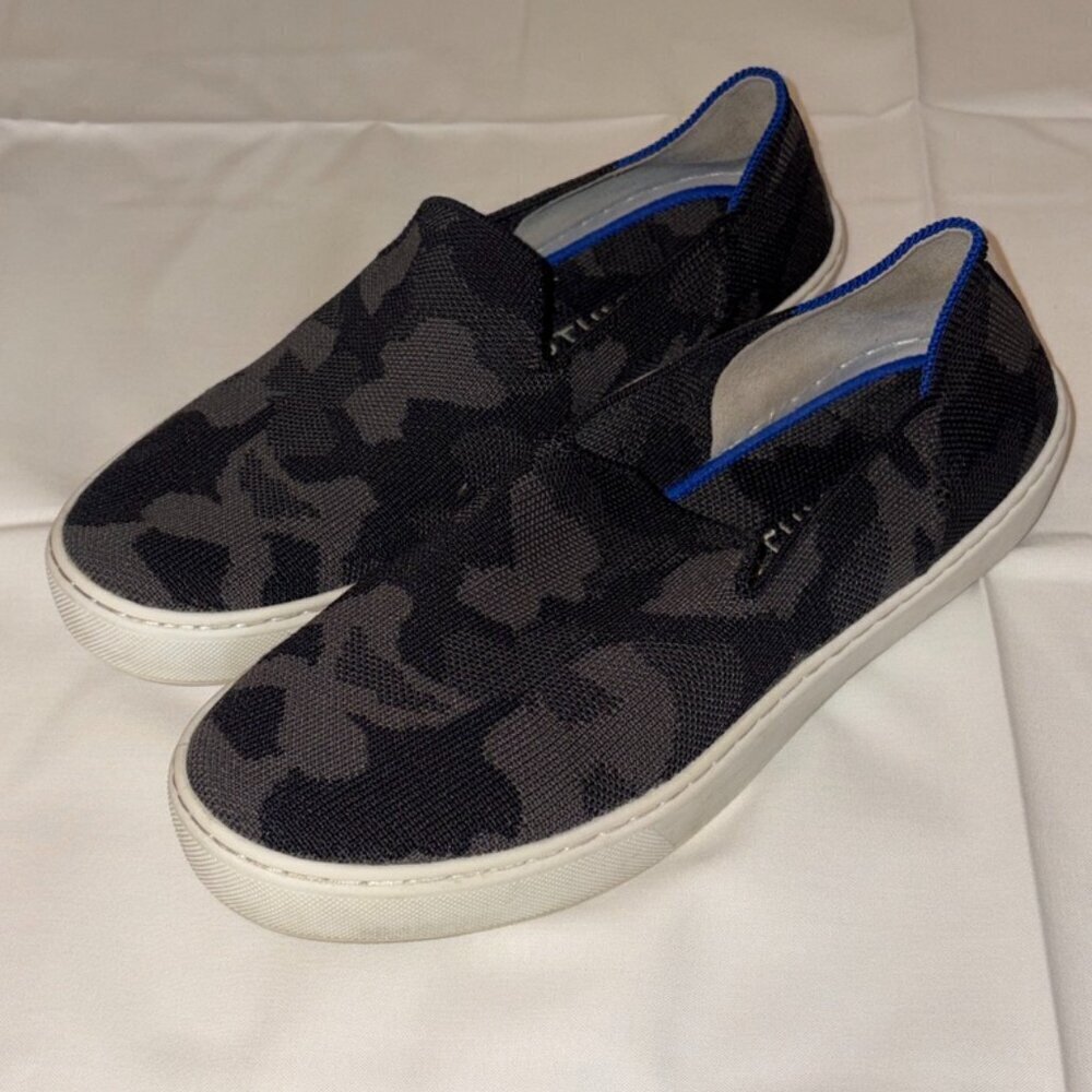 Rothy's The Sneaker Slip On Platform Shoe Women's Gray Camouflage Size 8